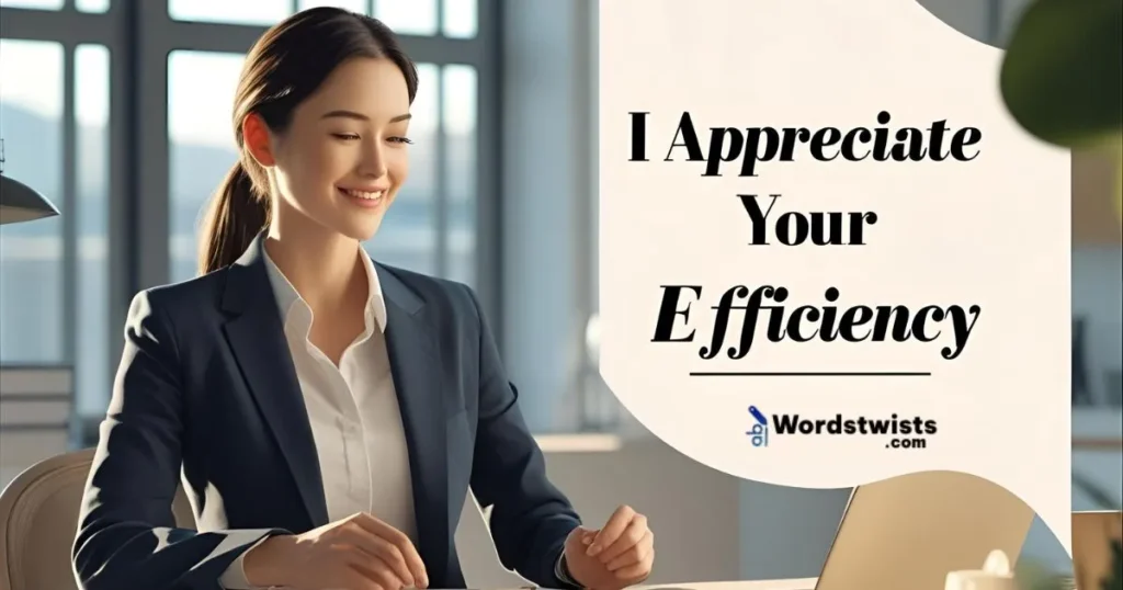 I appreciate your efficiency