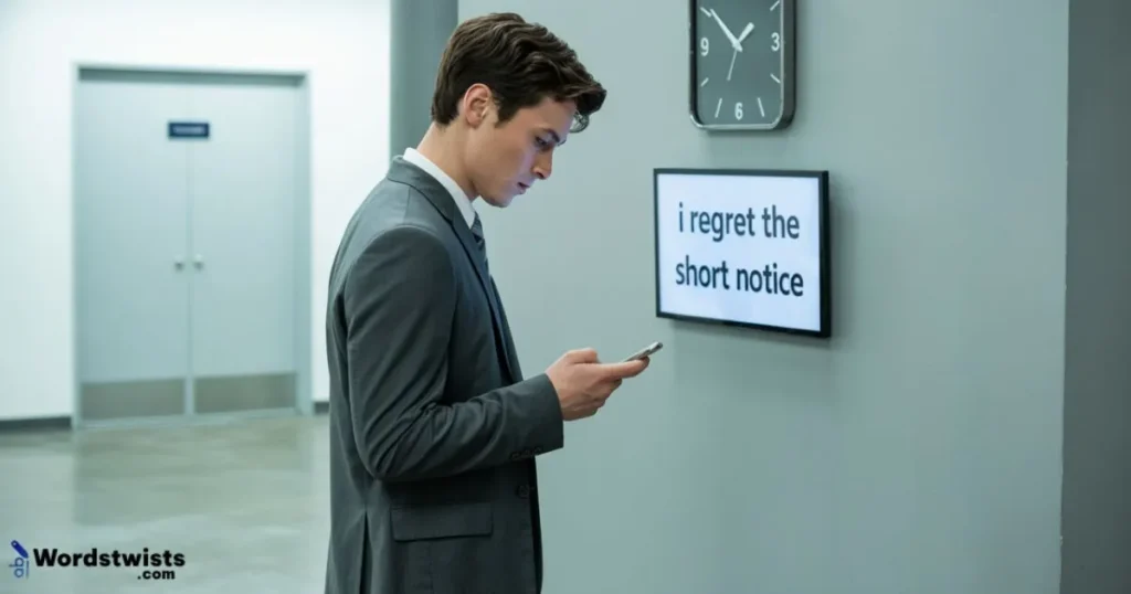 I regret the short notice