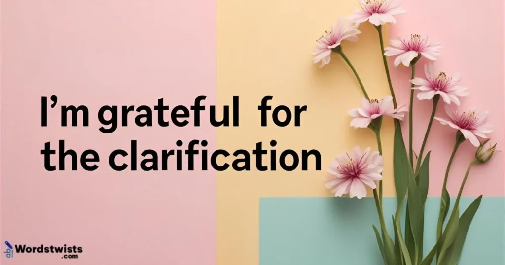 I’m Grateful for the Clarification