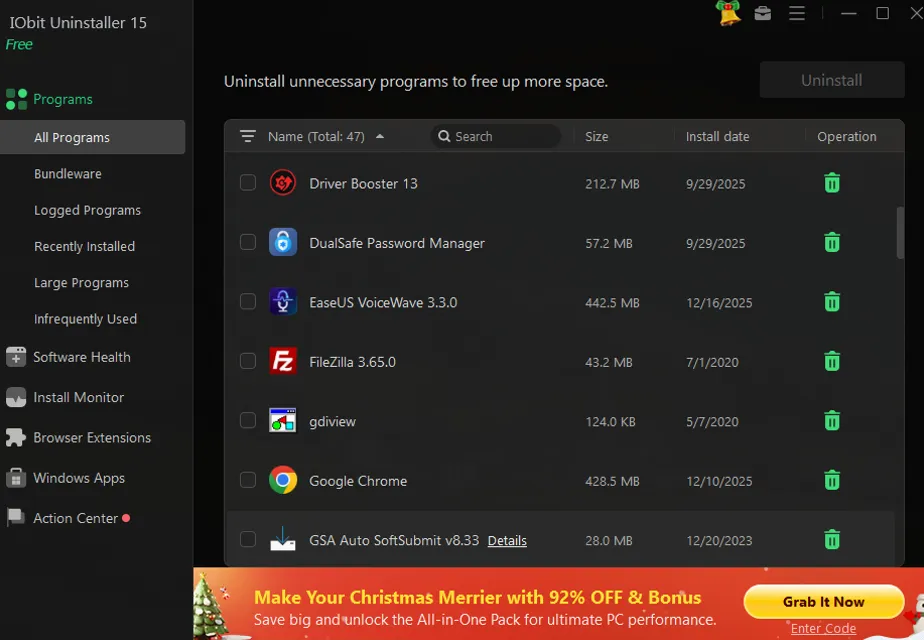 Silent & Batch Uninstall IObit Uninstaller 15 Makes Mass Cleanup Easy